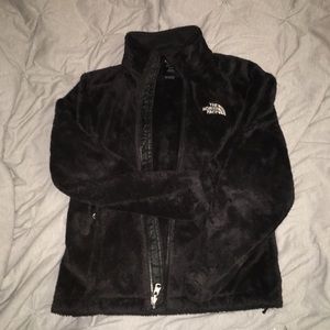 Black Fuzzy North Face jacket